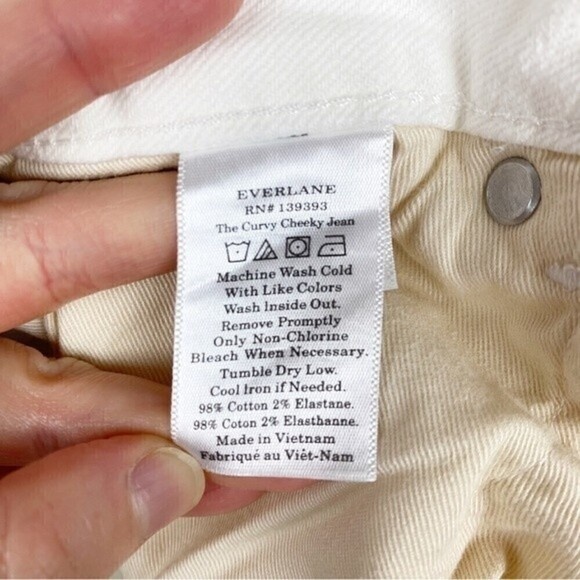 Everlane Curvy Cheeky High Rise Classic Straight Leg Jeans White Size 29 - Picture 12 of 12